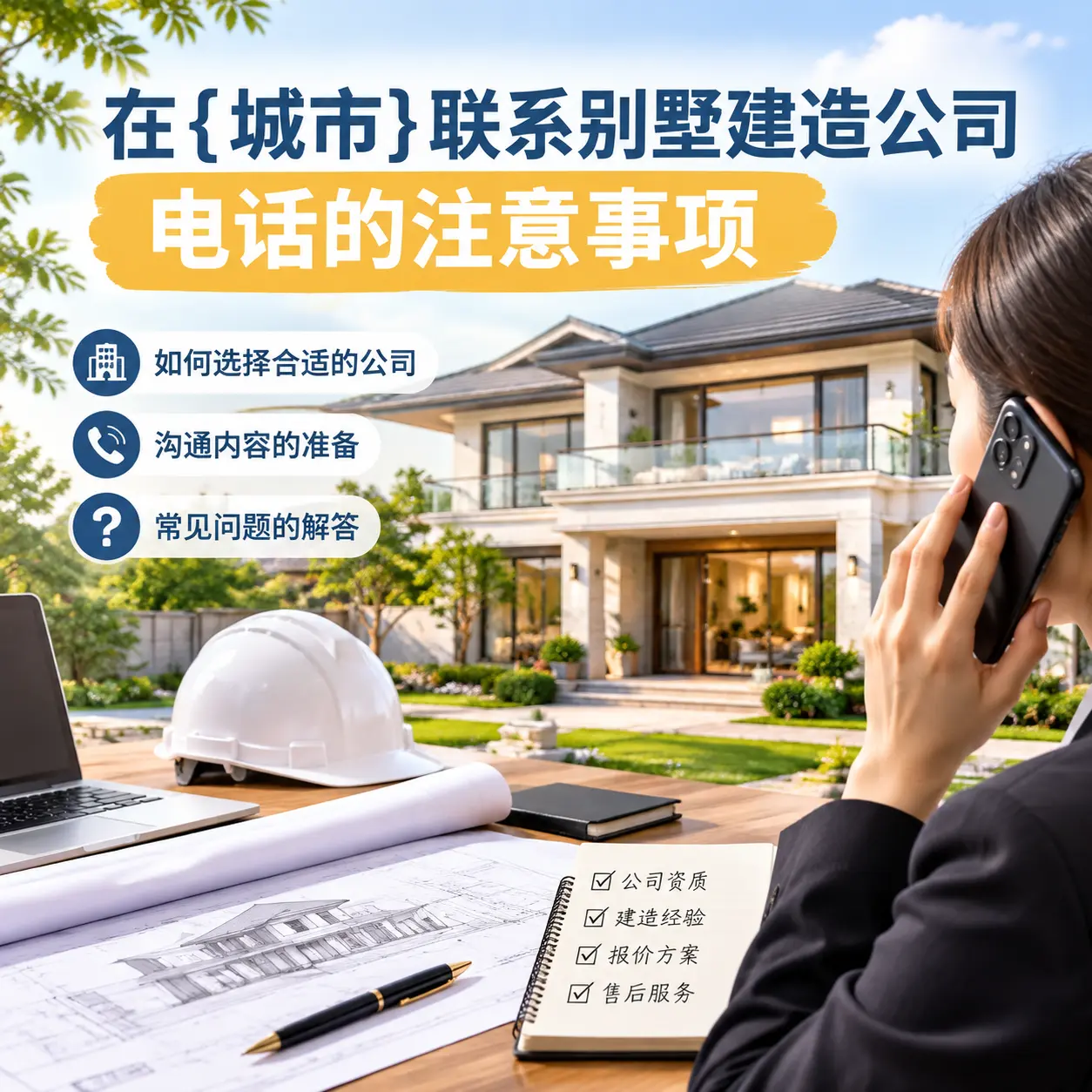 在习水联系别墅建造公司电话的注意事项